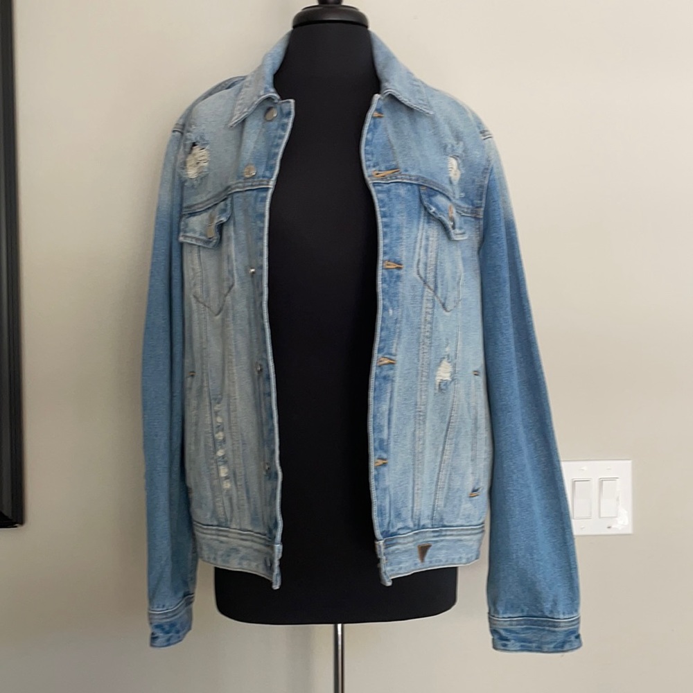 blue wash guess jacket